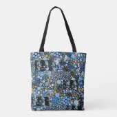 Naadloos patchwork-patroon van verschillende stoff tote bag (Achterkant)