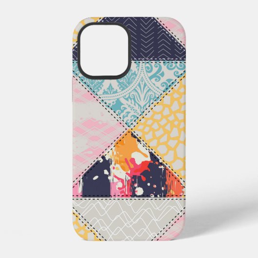 Naadloos Patchwork stijlpatroon.  iPhone Hoesje (Achterkant)