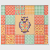 Naadloos patchwork-uil patroon. achtergrond cadeaupapier (Vlak)