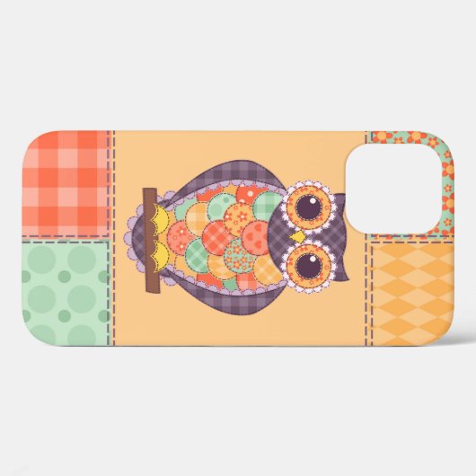 Naadloos patchwork-uil patroon.  achtergrond Case-Mate iPhone case (Achterkant (horizontaal))