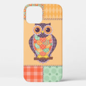 Naadloos patchwork-uil patroon.  achtergrond Case-Mate iPhone case (Achterkant)