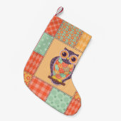 Naadloos patchwork-uil patroon. achtergrond kleine kerstsok (Voorkant (Hangend))