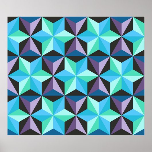 Naadloos patchworkpatroon met sterren. Abstract ge Poster (Voorkant)