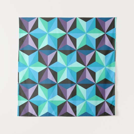 Naadloos patchworkpatroon met sterren. Abstracte g Wandkleed (Voorkant)