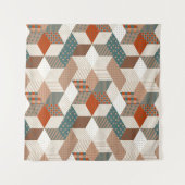 Naadloos patchworkpatroon met sterren. vintage ach wandkleed (Voorkant (horizontaal))