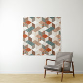 Naadloos patchworkpatroon met sterren. vintage ach wandkleed (In situ)