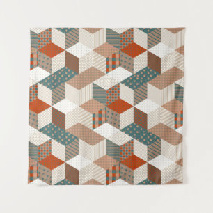 Naadloos patchworkpatroon met sterren. vintage ach wandkleed