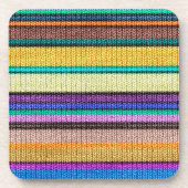 Naadloos patroon 1 met gekleurde breistaven bier onderzetter (Voorkant)