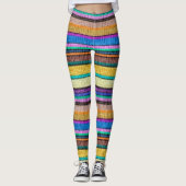 Naadloos patroon 1 met gekleurde breistaven leggings (Voorkant)