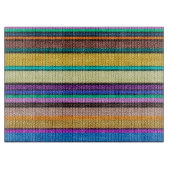 Naadloos patroon 1 met gekleurde breistaven snijplank (Voorkant)