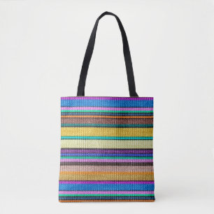 Naadloos patroon 1 met gekleurde breistaven tote bag