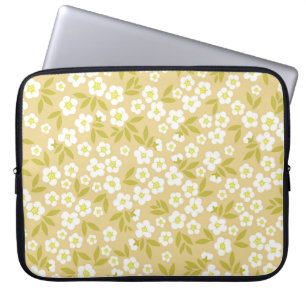 Naadloos patroon abstract. Witte bloedstroom Laptop Sleeve