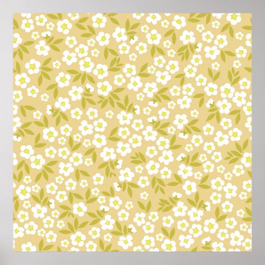 Naadloos  patroon abstract. Witte bloedstroom Poster (Voorkant)