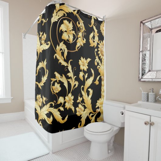 Naadloos patroon, achtergrond in barok, rococo, v douchegordijn (In situ)