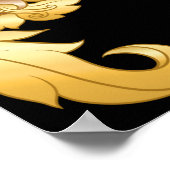 Naadloos patroon, achtergrond in barok, rococo, v poster (Hoek)