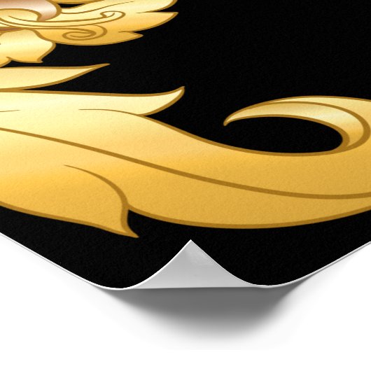 Naadloos patroon, achtergrond in barok, rococo, v poster (Hoek)