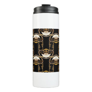 Naadloos patroon, achtergrond met decoratief eleme thermosbeker