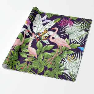 Naadloos patroon, achtergrond met flamingo en tro cadeaupapier