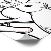 Naadloos patroon, achtergrond met schattige konijn poster (Hoek)