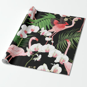 naadloos patroon, achtergrond met tropische plante cadeaupapier