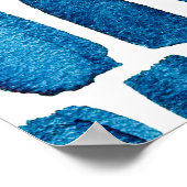 Naadloos patroon achtergrond met waterverf blauwe  poster (Hoek)