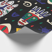 Naadloos patroon afrikaanse stammaskers cadeaupapier (Hoek)