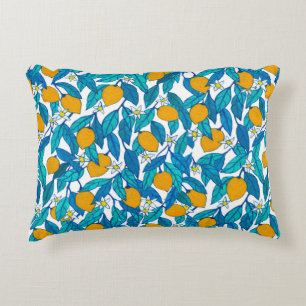 Naadloos patroon. Blooming citroen. Bloemen neroli Accent Kussen