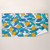 Naadloos patroon. Blooming citroen. Bloemen neroli Badhanddoek (Badhanddoek)