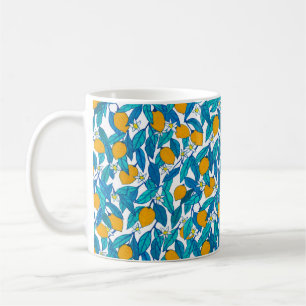 Naadloos patroon. Blooming citroen. Bloemen neroli Koffiemok