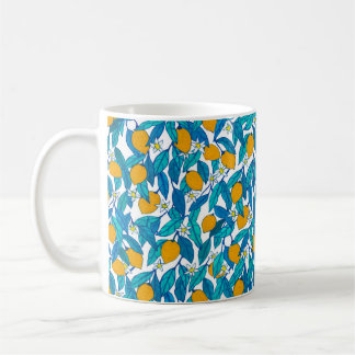 Naadloos patroon. Blooming citroen. Bloemen neroli Koffiemok