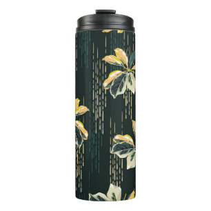 Naadloos patroon Botanische GEVARIEGEERDE PLANTEN, Thermosbeker