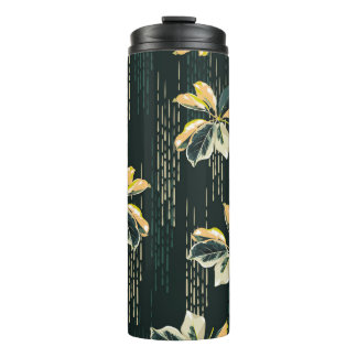 Naadloos patroon Botanische GEVARIEGEERDE PLANTEN, Thermosbeker