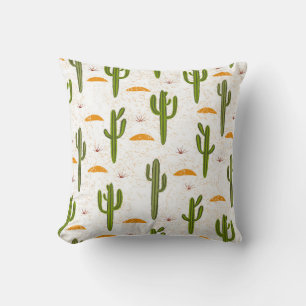 Naadloos patroon, cactus, zandtextuur, Mexicaanse Kussen