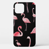 naadloos patroon Cute flamingos op zwart b Case-Mate iPhone Case (Achterkant)