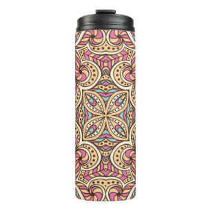 Naadloos  patroon.  decoratief thema thermosbeker