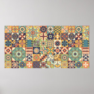 Naadloos patroon.  decoratieve elementen. Han Poster