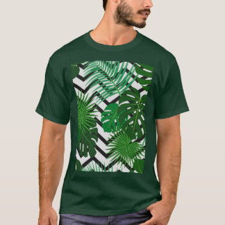 Naadloos patroon exotische oerwoud tropische palei t-shirt