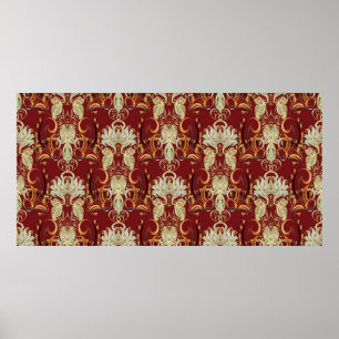  naadloos patroon. Floral  behang. Poster