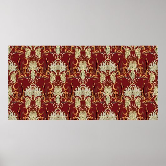 naadloos patroon. Floral behang. Poster (Voorkant)