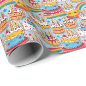 Naadloos Patroon Gelukkig Verjaardagsfeest Cadeaupapier (Rol Hoek)