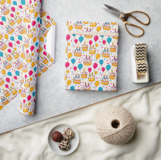 Naadloos Patroon Gelukkig Verjaardagsfeest Cadeaupapier