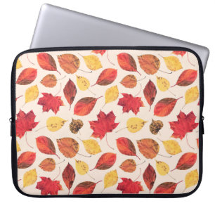 Naadloos patroon gemaakt van echte geïsoleerde bla laptop sleeve