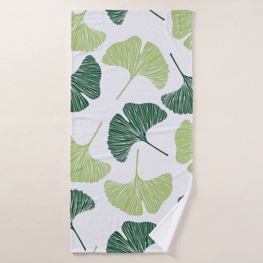 Naadloos patroon Groene ginkgo biloba Badhanddoek (Badhanddoek)