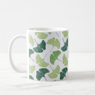 Naadloos patroon Groene ginkgo biloba  Koffiemok