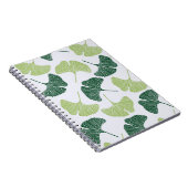Naadloos patroon Groene ginkgo biloba Notitieboek (Rechterzijde)