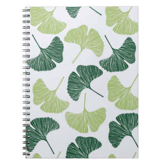 Naadloos patroon Groene ginkgo biloba Notitieboek