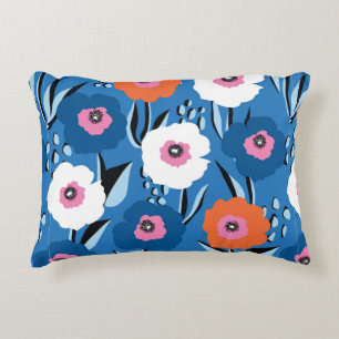 Naadloos patroon groot rood wit en blauw accent kussen
