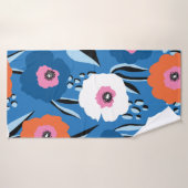 Naadloos  patroon groot rood wit en blauw badhanddoek (Badhanddoek)