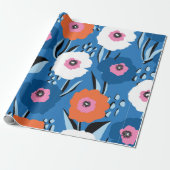 Naadloos patroon groot rood wit en blauw cadeaupapier (Uitgerold)