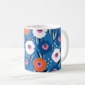 Naadloos patroon groot rood wit en blauw koffiemok (Voorkant rechts)